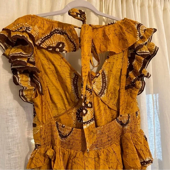 NWT Love the Label Anthropologie Adrienne Ruffled Boho Maxi Dress size large - Picture 11 of 16